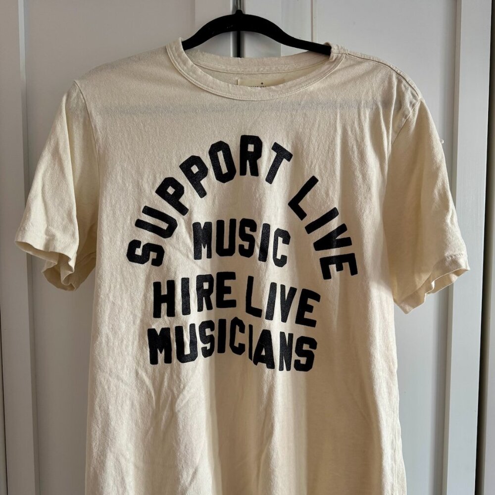 Imogene + Willie T Shirt The "support live music" XL tee in vintage white